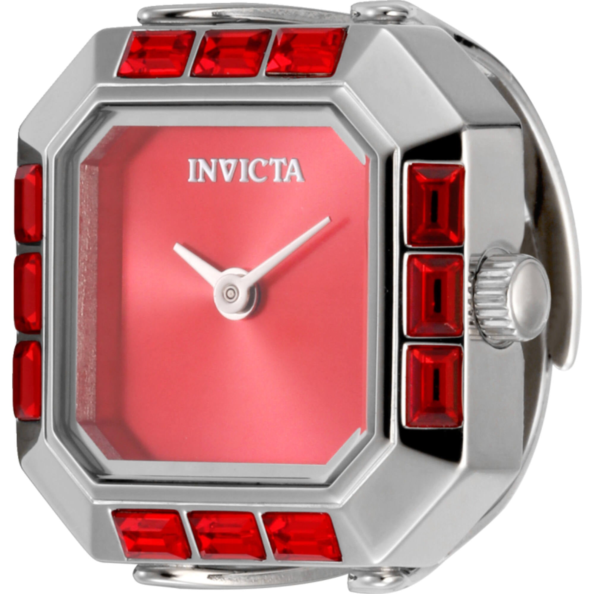 Invicta Women's Mini Ring Watch - Angel Red Dial Stainless Steel Bracelet | 49582