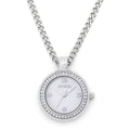 Invicta Women's Necklace Watch - Mini Angel Black MOP Dial Silver Crystal | 49931