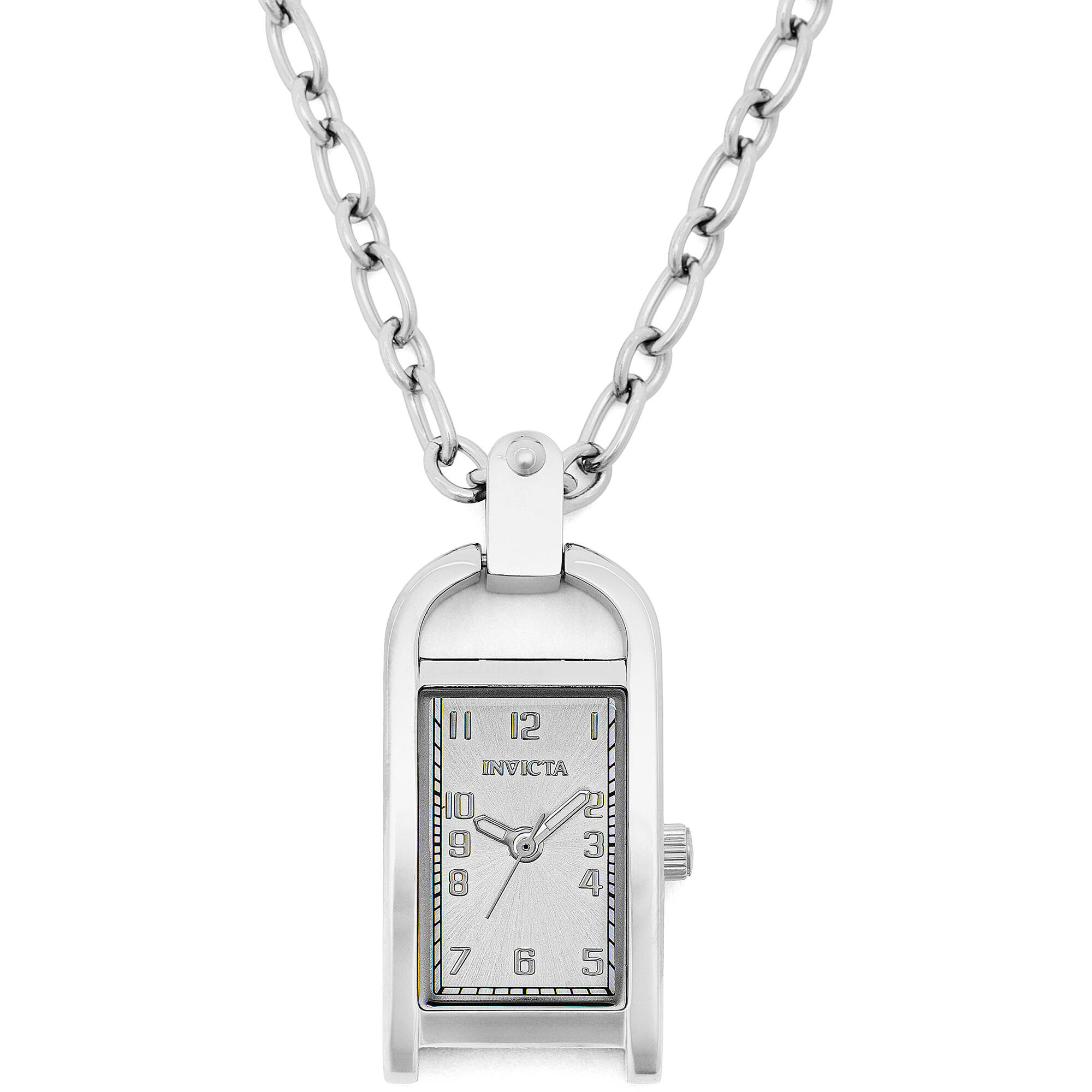 Invicta Women's Necklace Watch - Mini Angel Silver Tone Rectangular Case | 49934