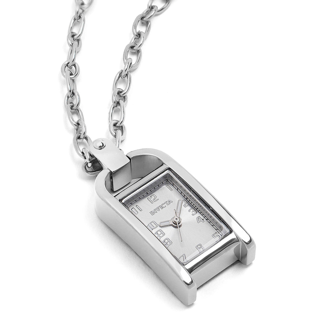 Invicta Women's Necklace Watch - Mini Angel Silver Tone Rectangular Case | 49934