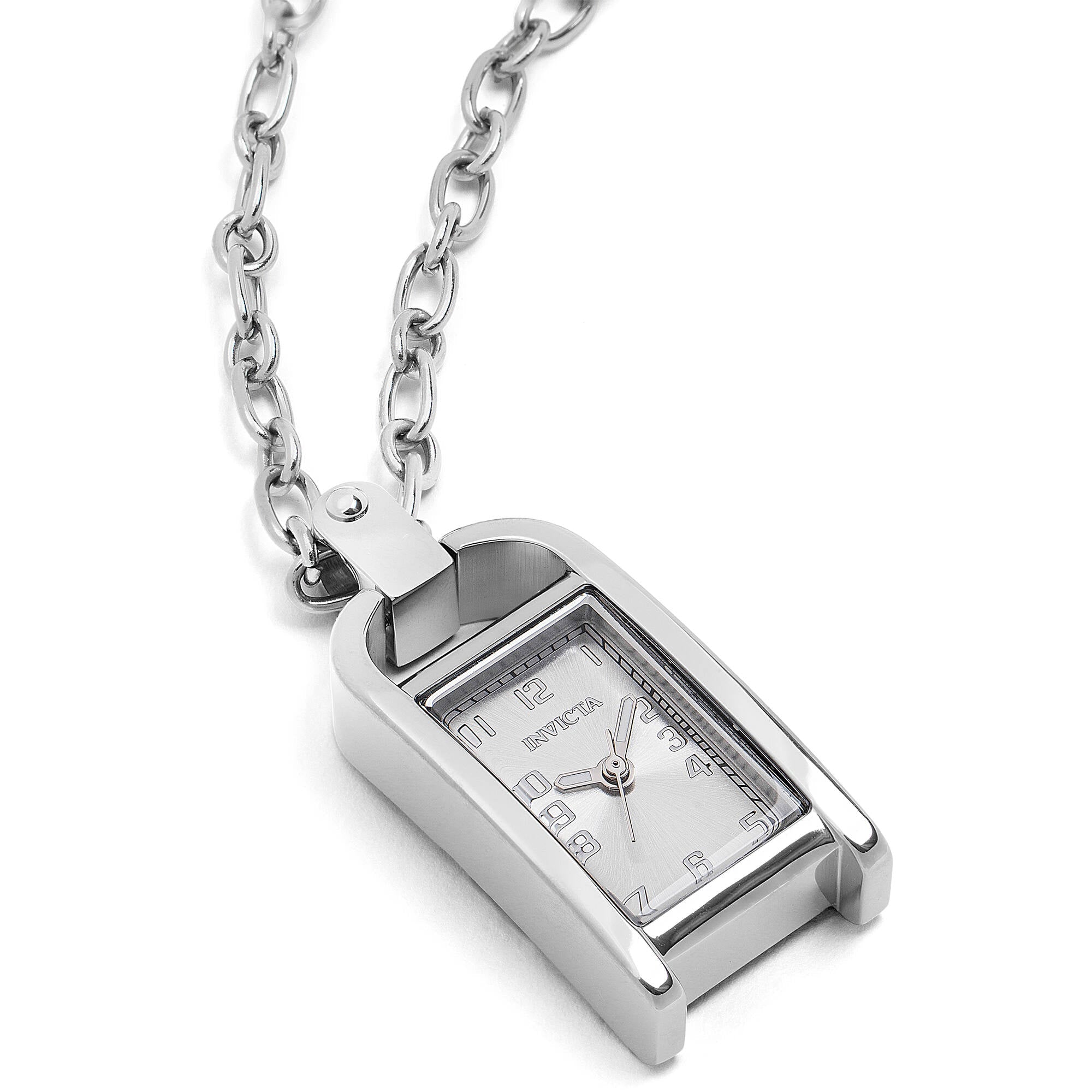 Invicta Women's Necklace Watch - Mini Angel Silver Tone Rectangular Case | 49934