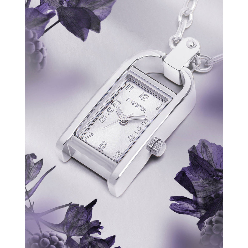 Invicta Women's Necklace Watch - Mini Angel Silver Tone Rectangular Case | 49934