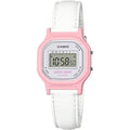 Casio Women's Watch - Alarm Grey Digital Dial White Leather Strap Quartz | LA-11WL-4A