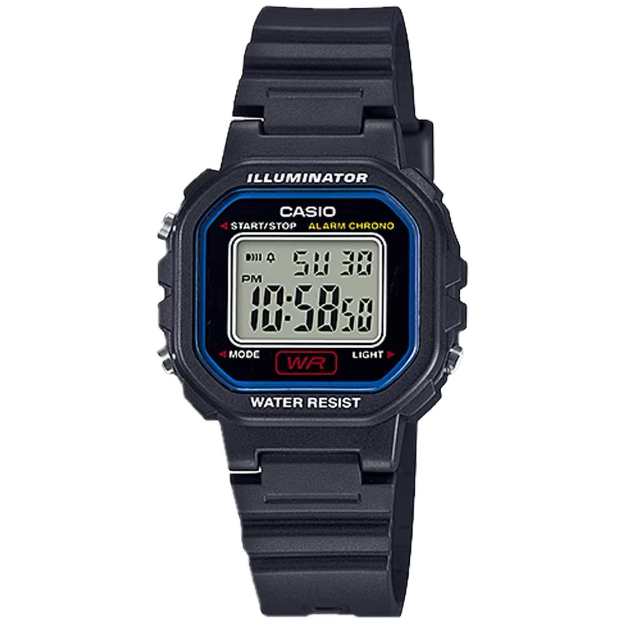 Casio Women's Watch - Chronograph Grey Digital Dial Black Resin Strap | LA-20WH-1CCF
