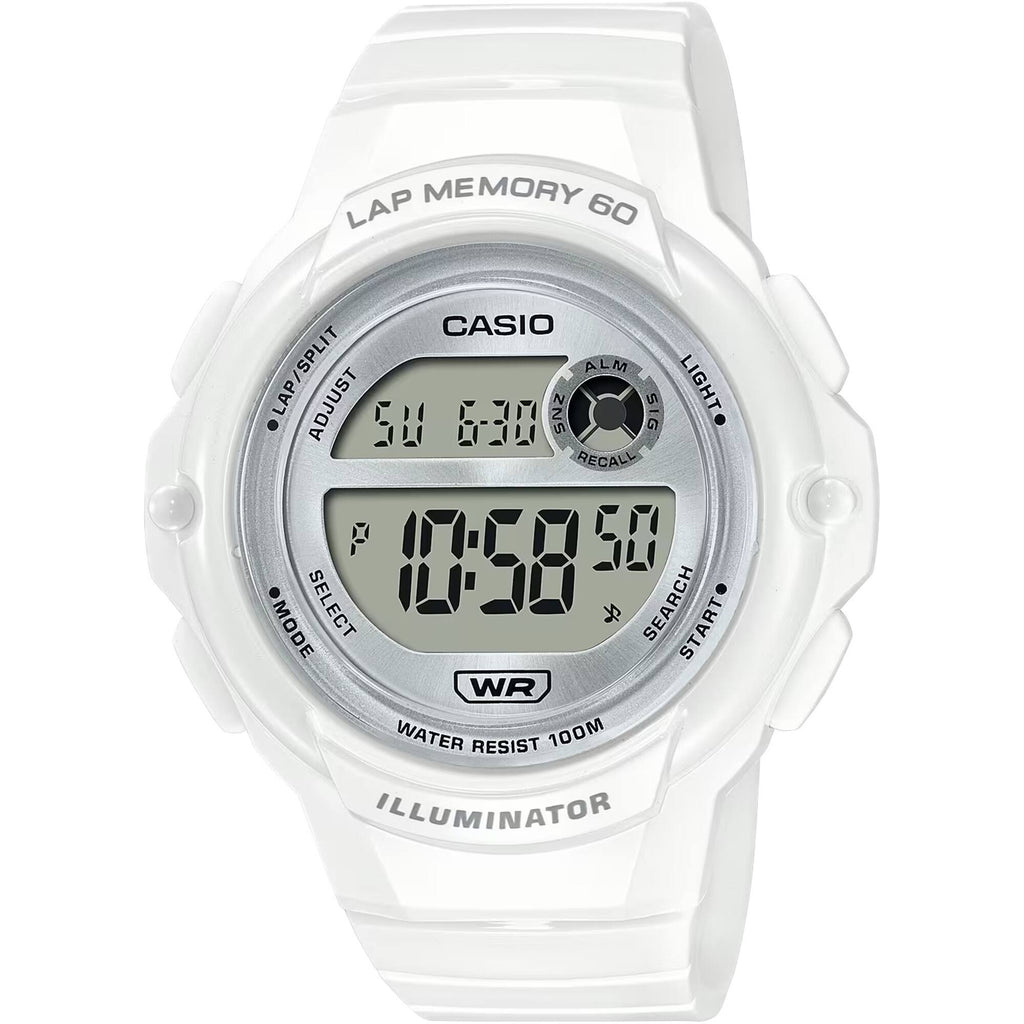Casio Women's Watch - Digital Rose Gold Dial White Resin Strap | LWS-1200H-7A2VCF