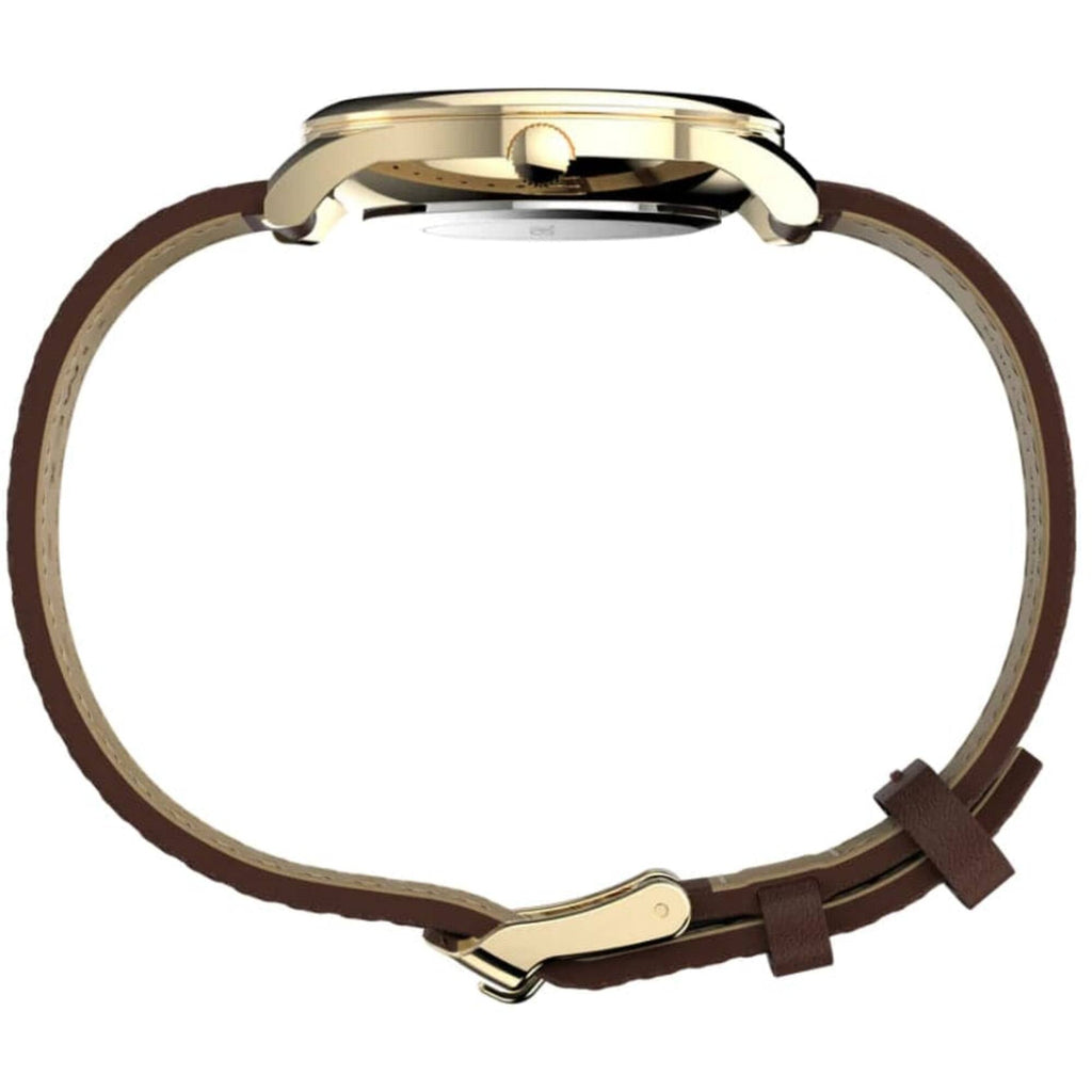 Timex Women's Watch - Easy Reader White MOP Dial Brown Leather Strap | TW2W157009J