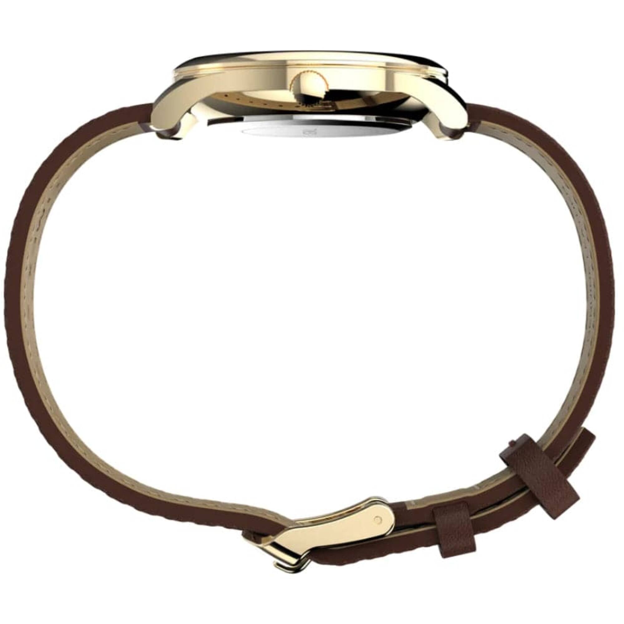 Timex Women's Watch - Easy Reader White MOP Dial Brown Leather Strap | TW2W157009J