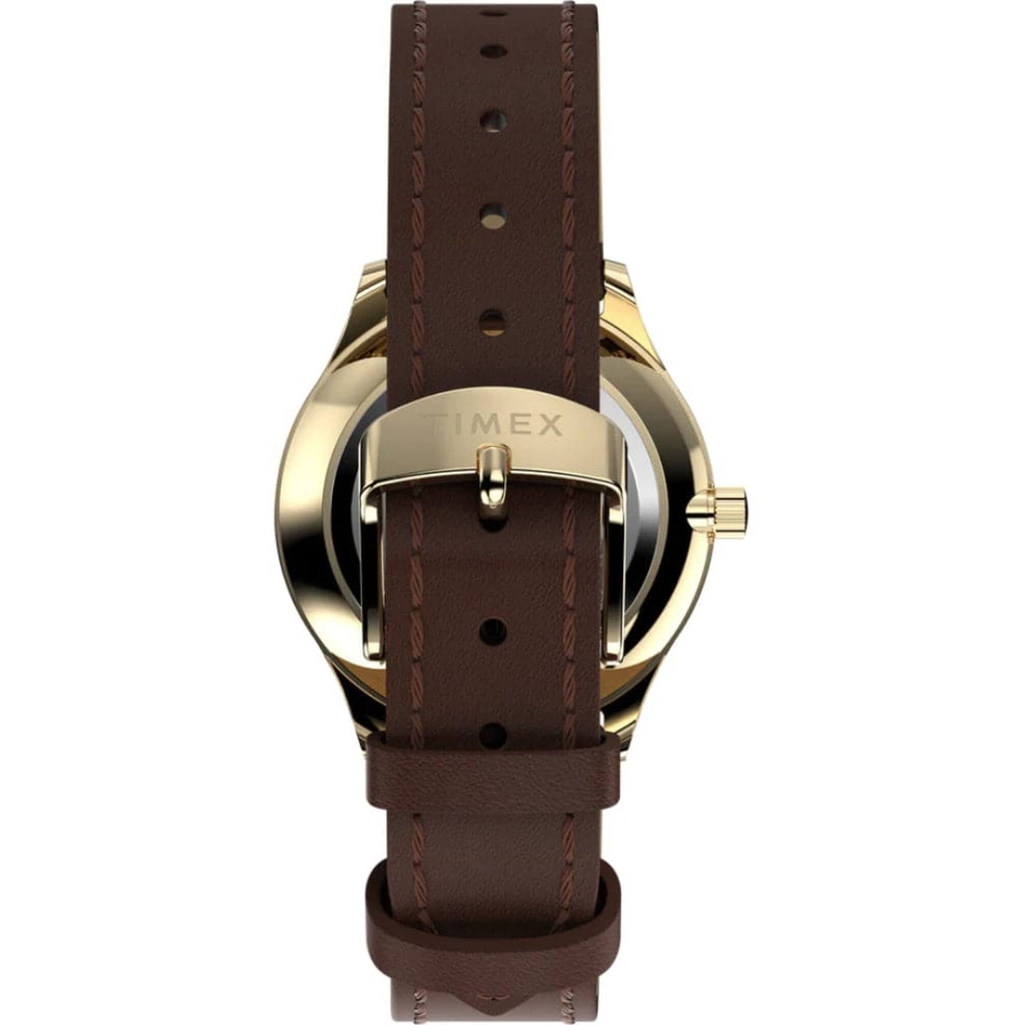 Timex Women's Watch - Easy Reader White MOP Dial Brown Leather Strap | TW2W157009J