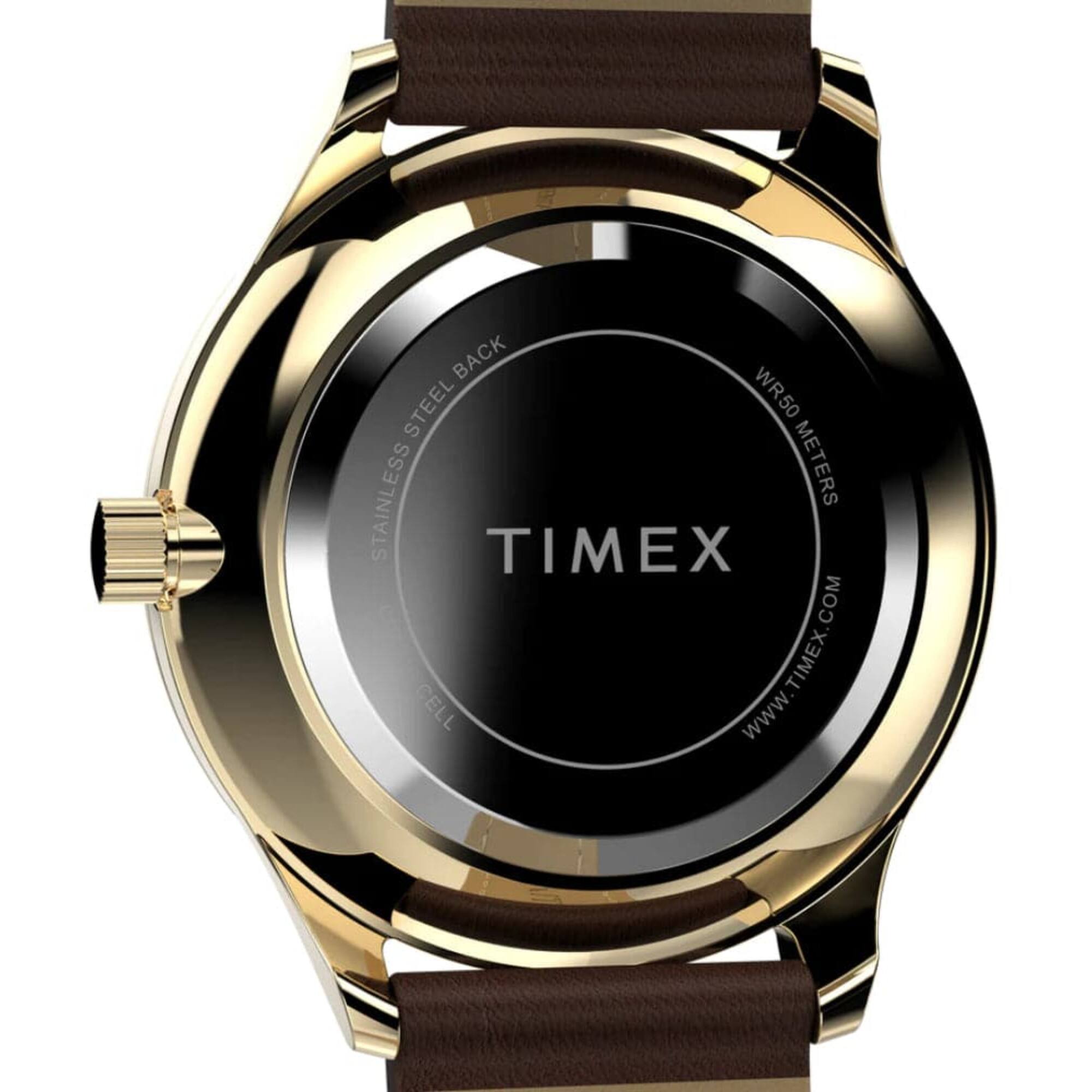 Timex Women's Watch - Easy Reader White MOP Dial Brown Leather Strap | TW2W157009J