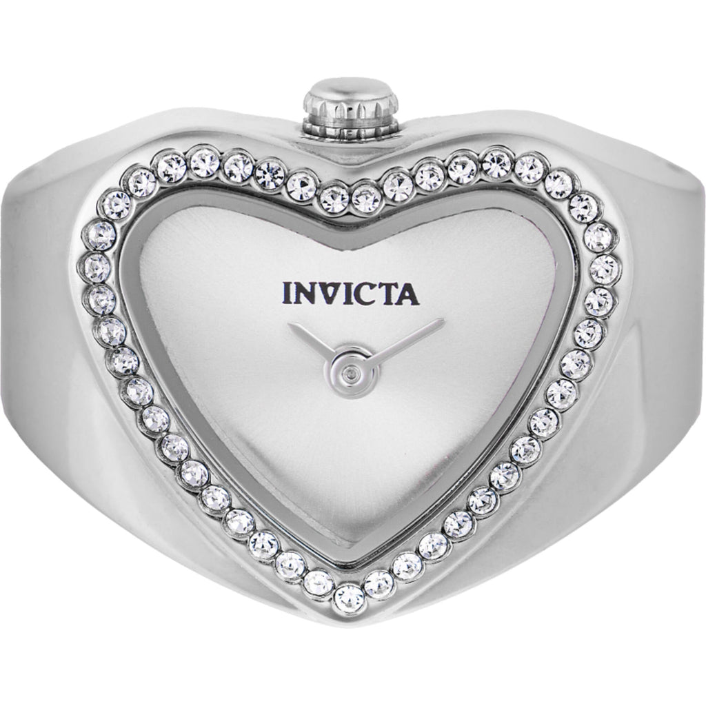 Invicta Women's Ring Watch - Angel Mini Silver Tone Dial Crystal Steel | 49572