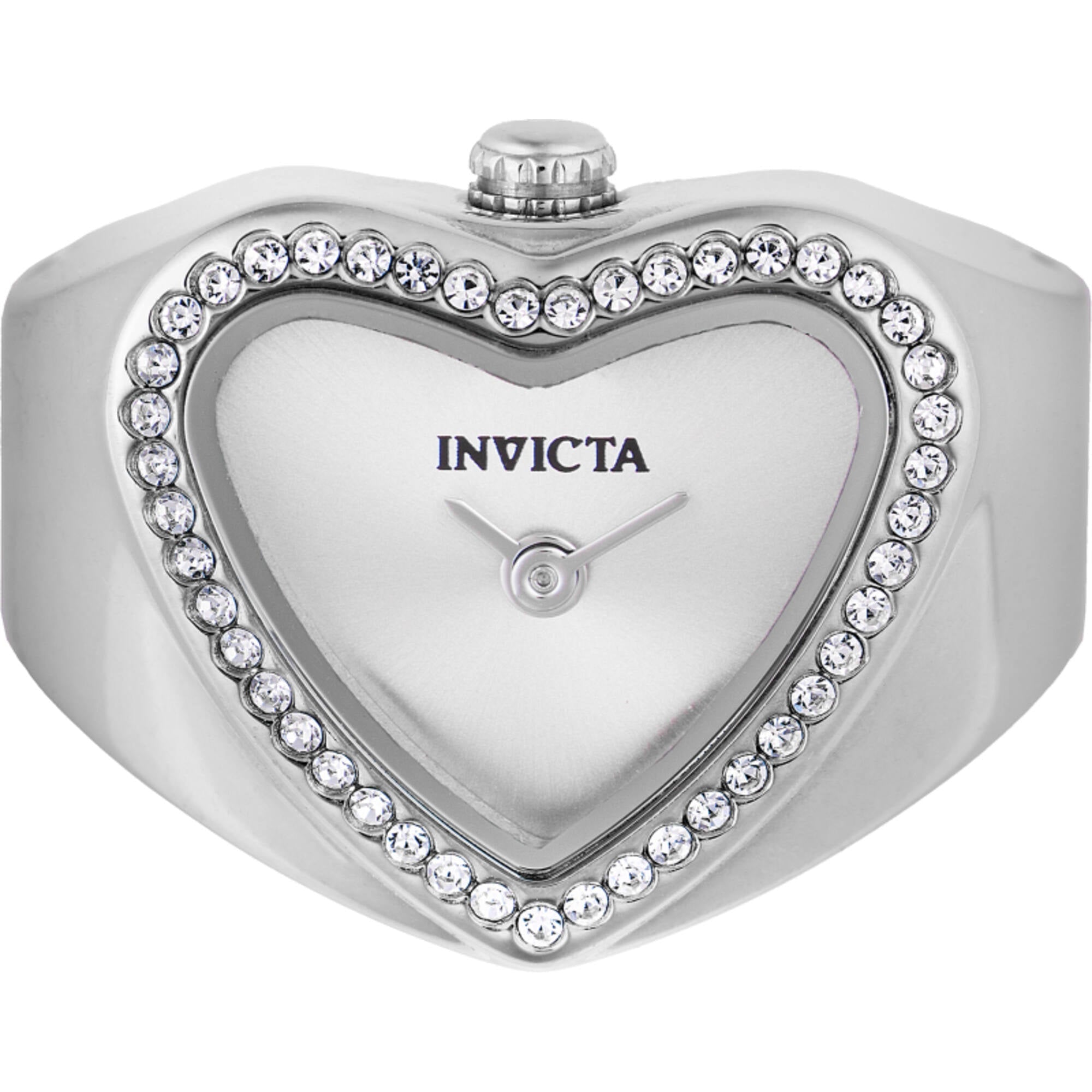Invicta Women's Ring Watch - Angel Mini Silver Tone Dial Crystal Steel | 49572