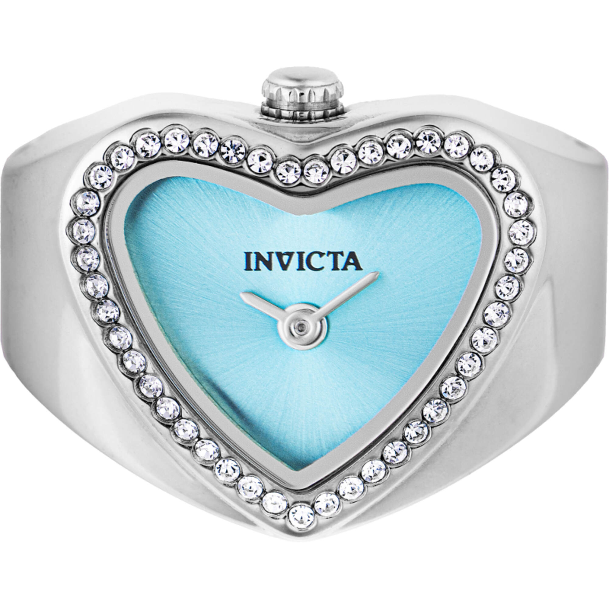 Invicta Women's Ring Watch - Angel Mini Light Blue Dial Crystal Steel | 49573