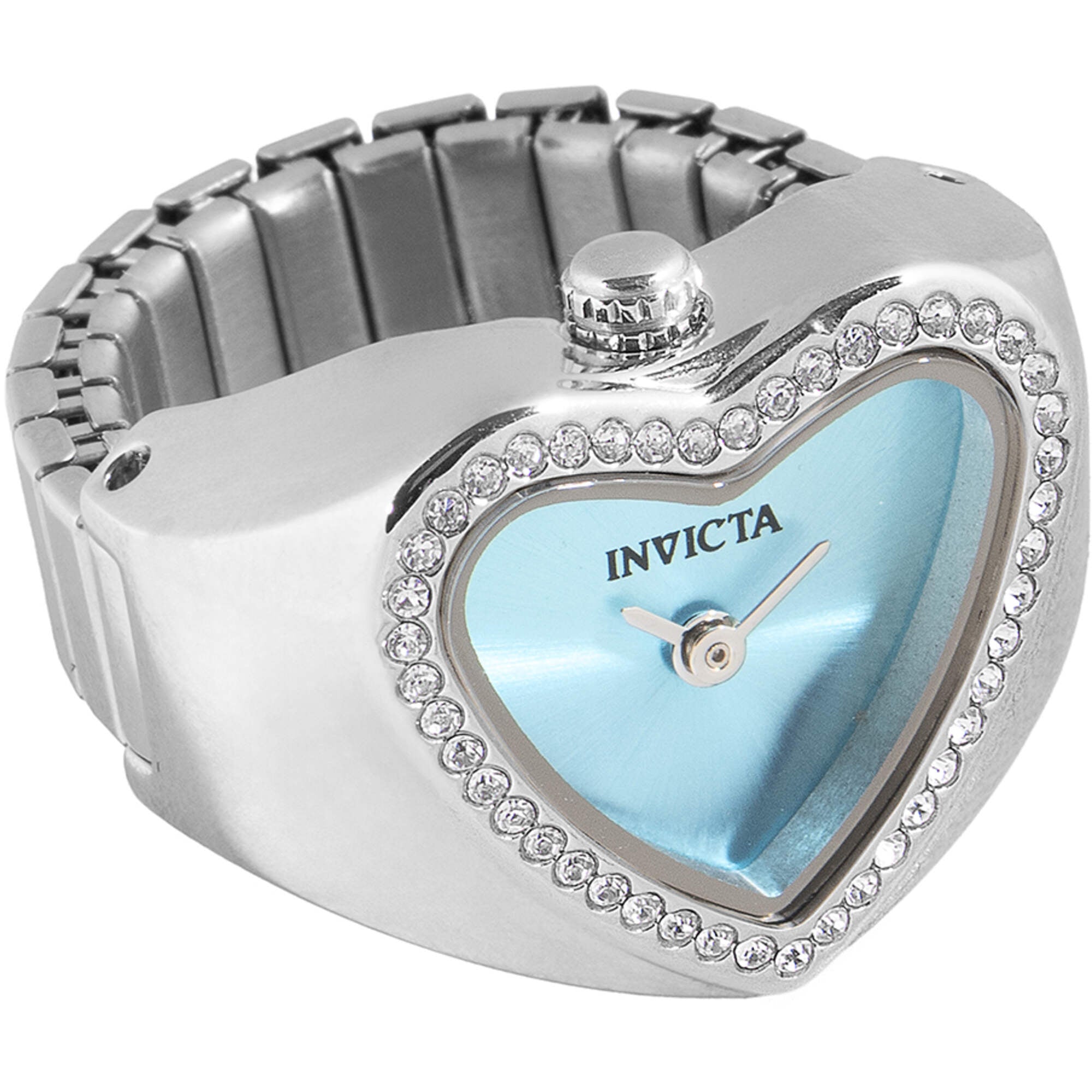Invicta Women's Ring Watch - Angel Mini Light Blue Dial Crystal Steel | 49573