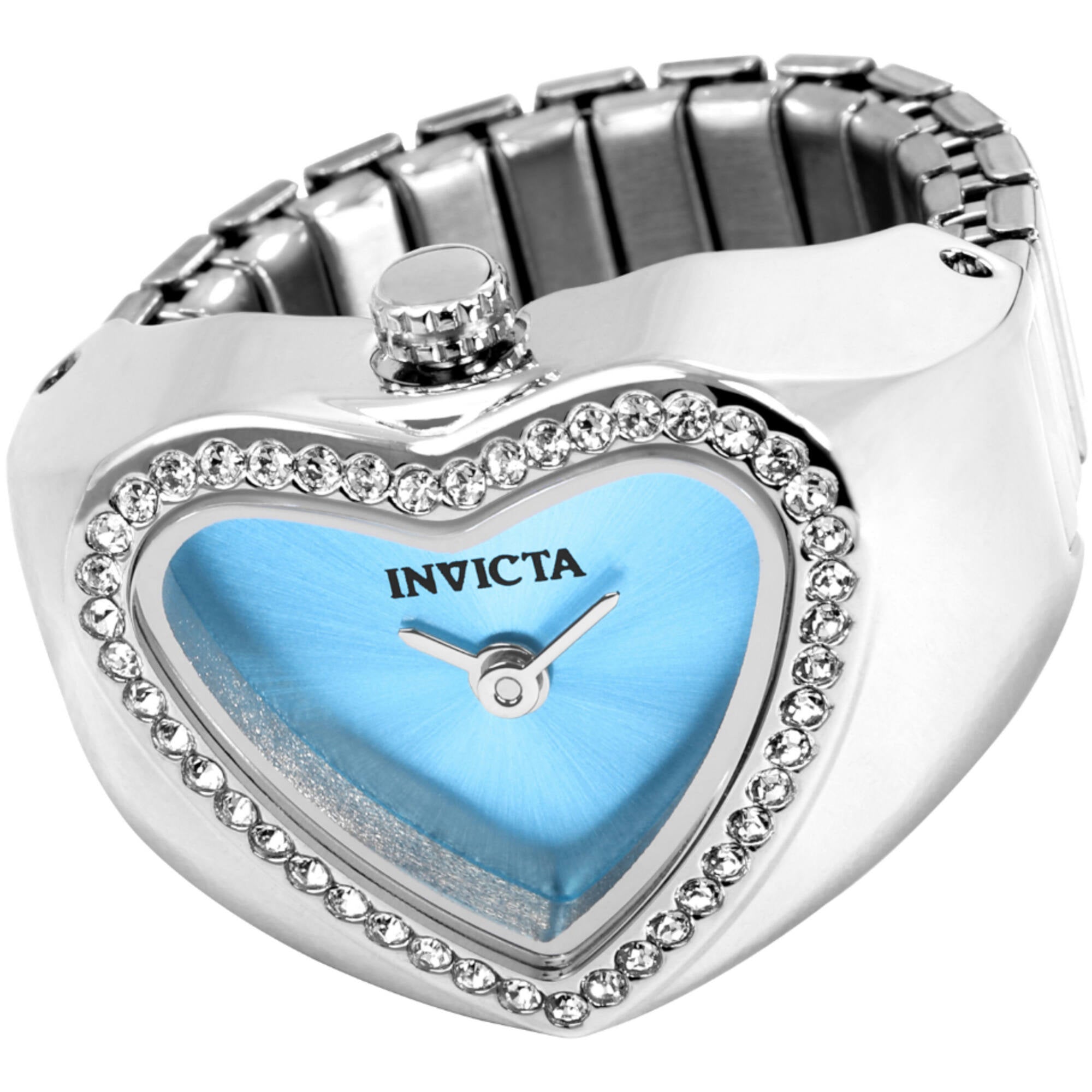 Invicta Women's Ring Watch - Angel Mini Light Blue Dial Crystal Steel | 49573