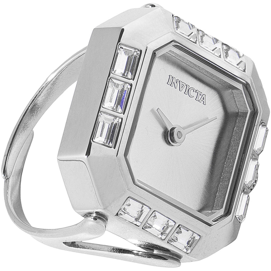 Invicta Women's Ring Watch - Angel Mini Silver Tone Stainless Steel Crystal | 49580