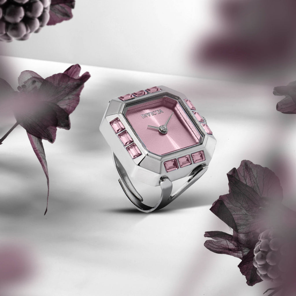 Invicta Women's Ring Watch - Angel Mini Pink Dial Stainless Steel Crystal | 49581