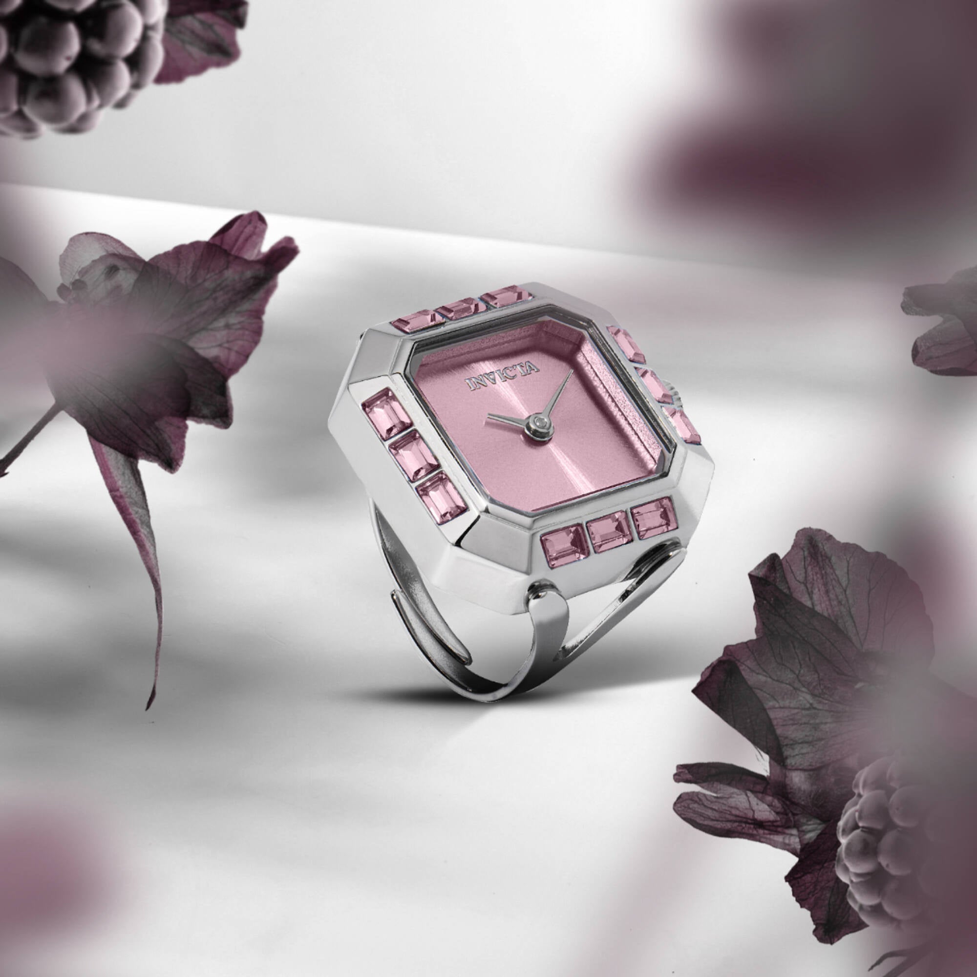 Invicta Women's Ring Watch - Angel Mini Pink Dial Stainless Steel Crystal | 49581