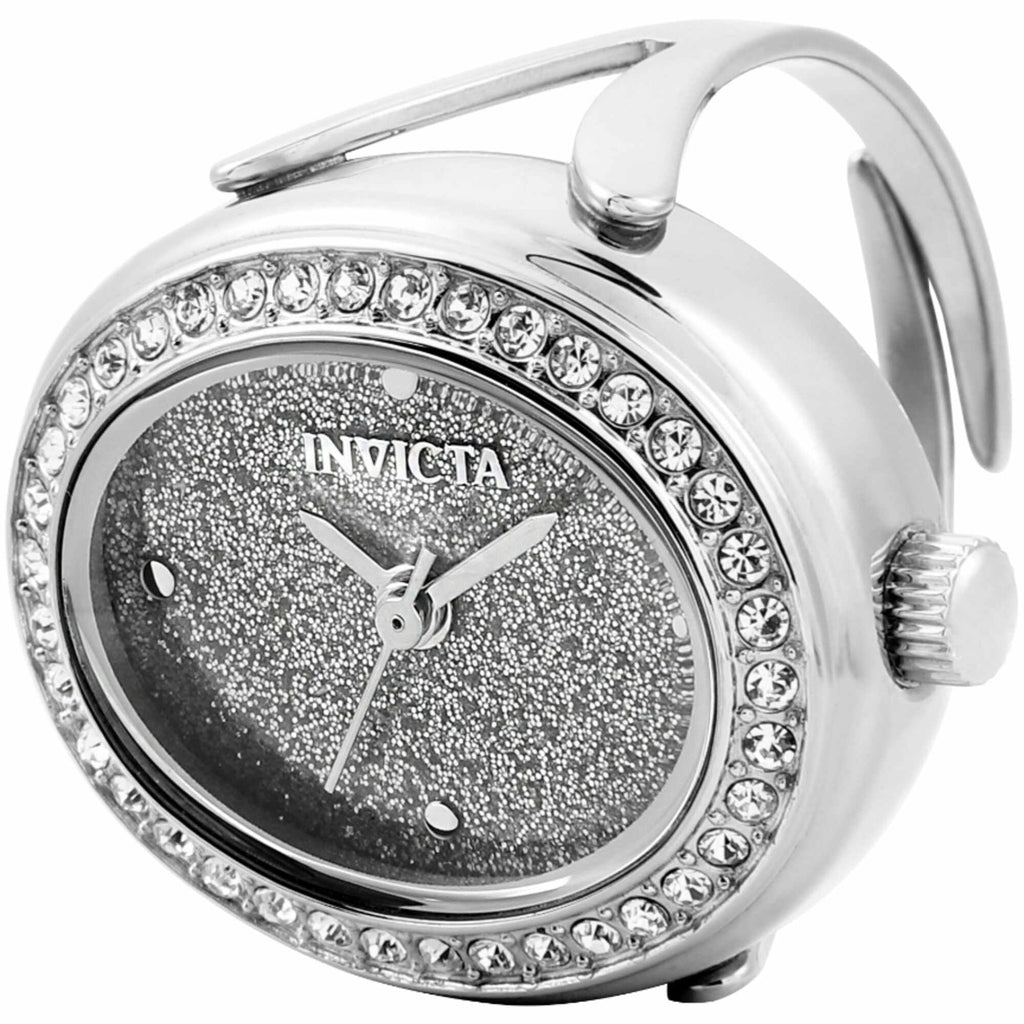 Invicta Women's Ring Watch - Mini Glitter Silver Tone Dial Stainless Steel | 49594
