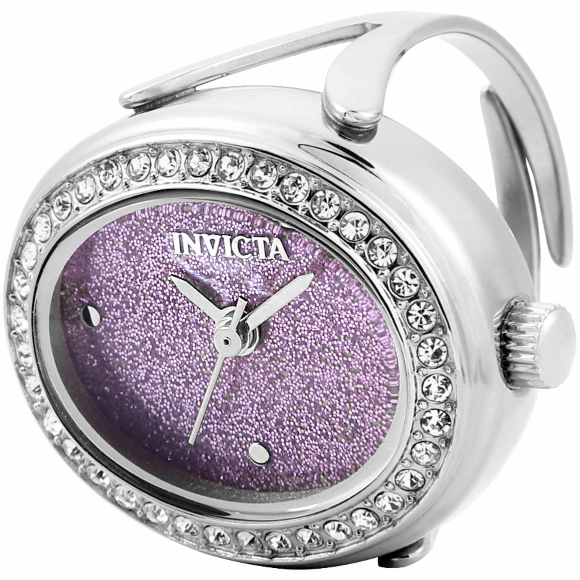 Invicta Women's Ring Watch - Mini Quartz Glitter Pink Dial Stainless Steel | 49595