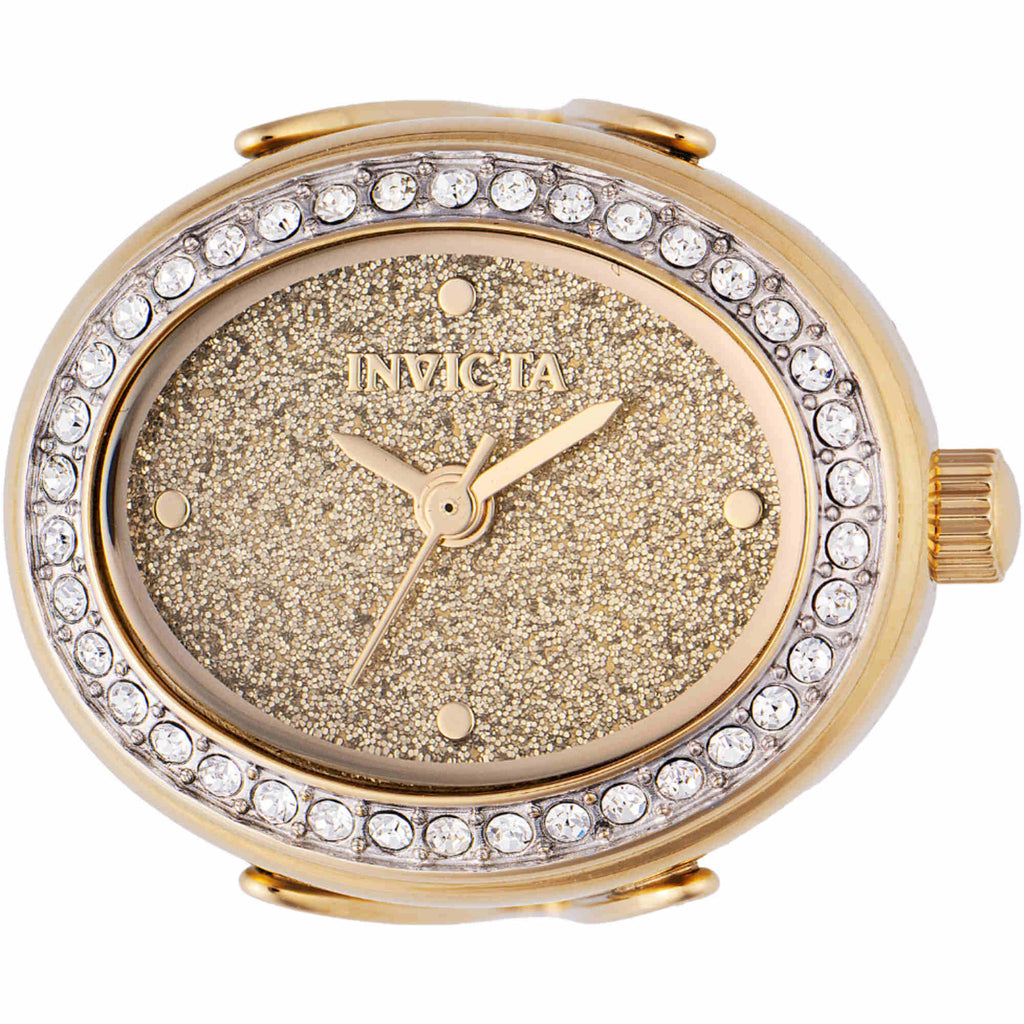 Invicta Women's Ring Watch - Mini Quartz Glitter Gold Tone Dial Steel | 49598