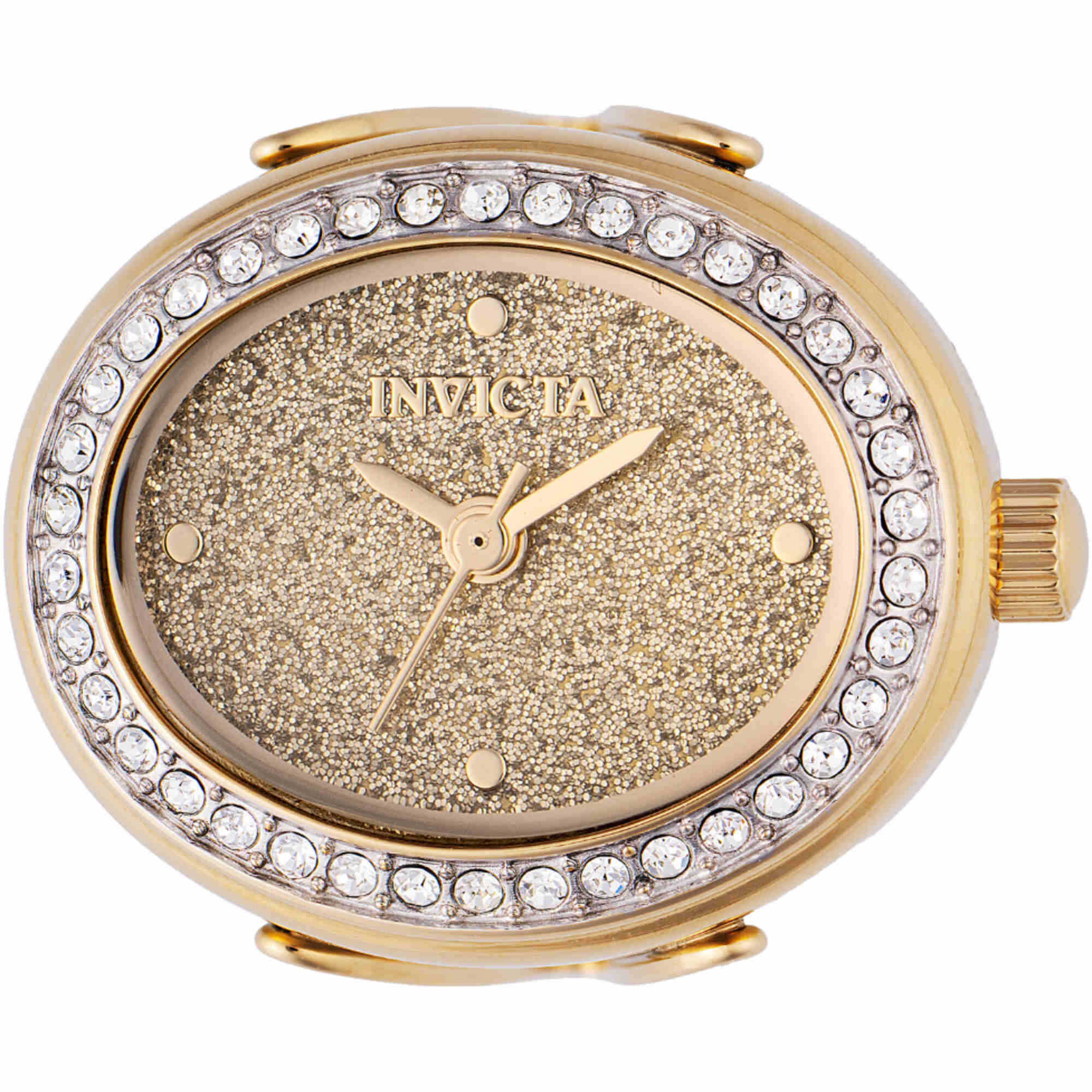 Invicta Women's Ring Watch - Mini Quartz Glitter Gold Tone Dial Steel | 49598