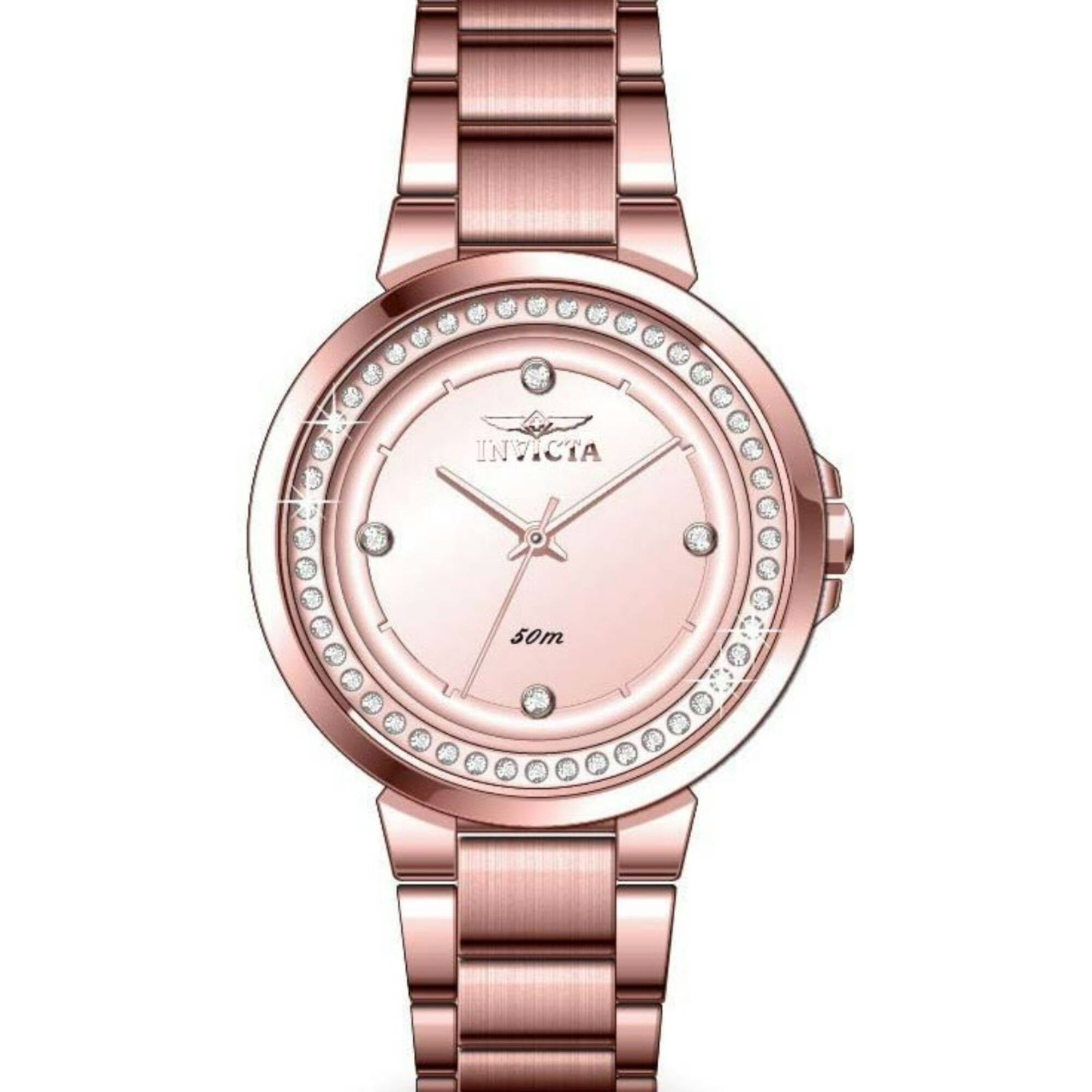 Invicta Women's Watch - Angel Rose Gold Dial Stainless Steel Bracelet Quartz | 50167