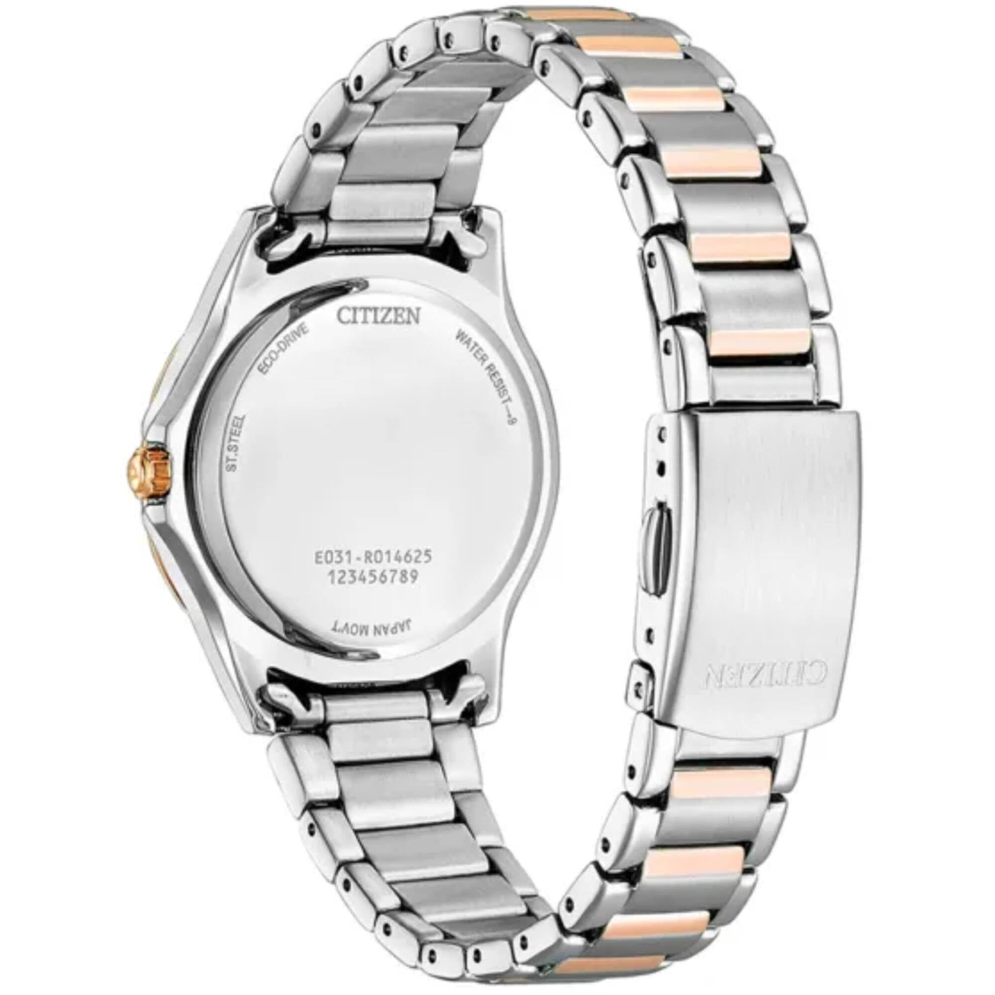 Citizen Women's Watch - Black Dial Two Tone Stainless Steel Bracelet | EM0946-58E