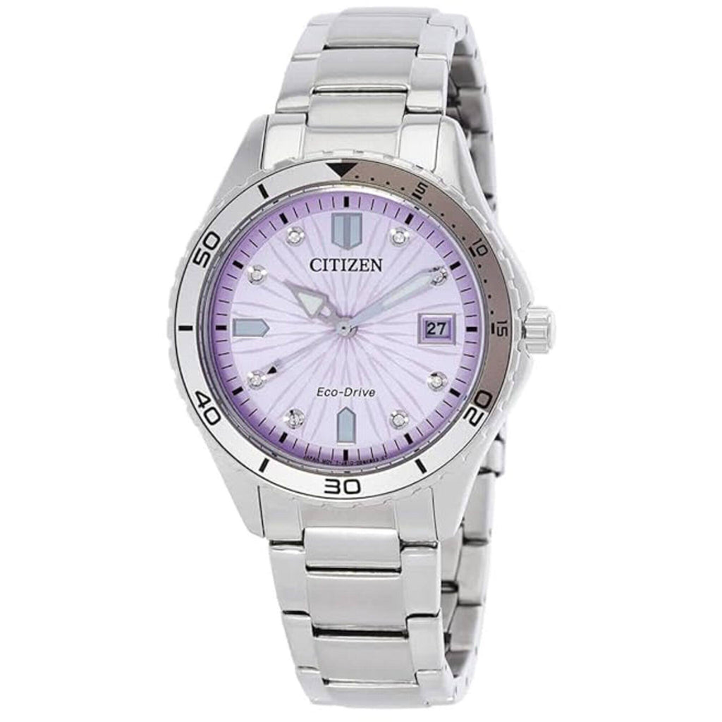 Citizen Women's Watch - Eco-Drive Light Pink Dial Silver Steel Bracelet | FE6170-88X