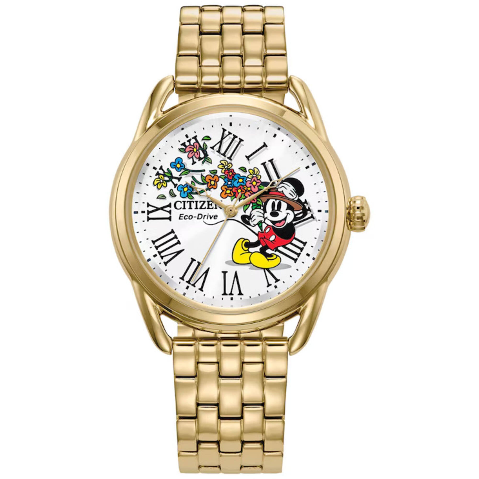 Citizen Women's Watch - Disney Mickey Mouse Eco-Drive Yellow Gold Steel | FE7093-57W