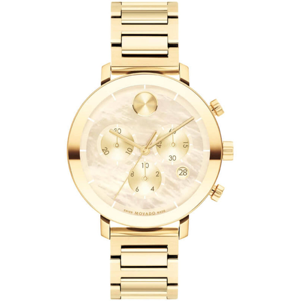 Movado Women's Watch - Bold Chrono Champagne Mother of Pearl Dial Bracelet | 3600788