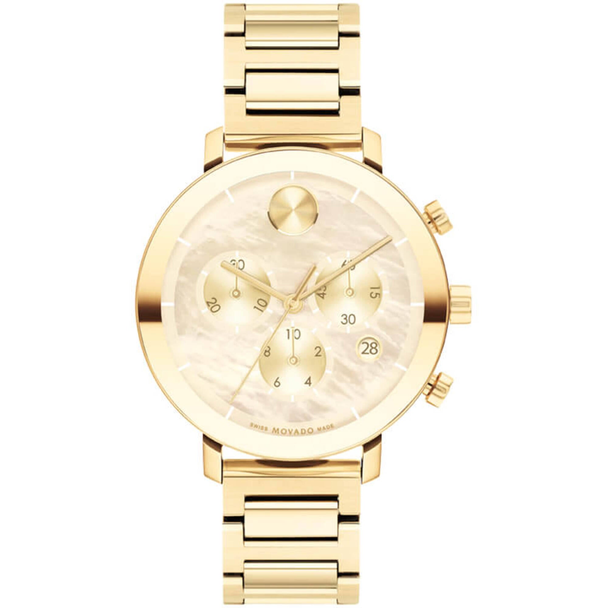 Movado Women's Watch - Bold Chrono Champagne Mother of Pearl Dial Bracelet | 3600788