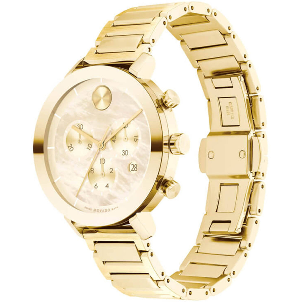 Movado Women's Watch - Bold Chrono Champagne Mother of Pearl Dial Bracelet | 3600788