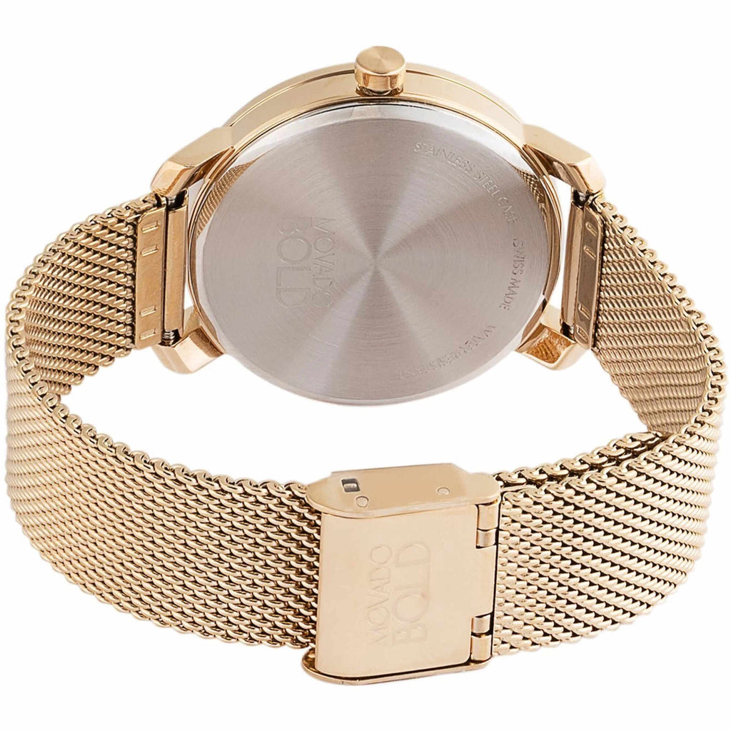 Movado Women's Watch - Bold Quartz Silver Dial Yellow Gold Mesh Bracelet | 3600920