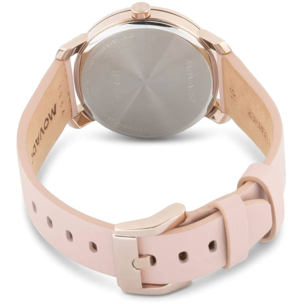 Movado Women's Watch - Bold Quartz Rose Gold Dial Pink Leather Strap | 3601078