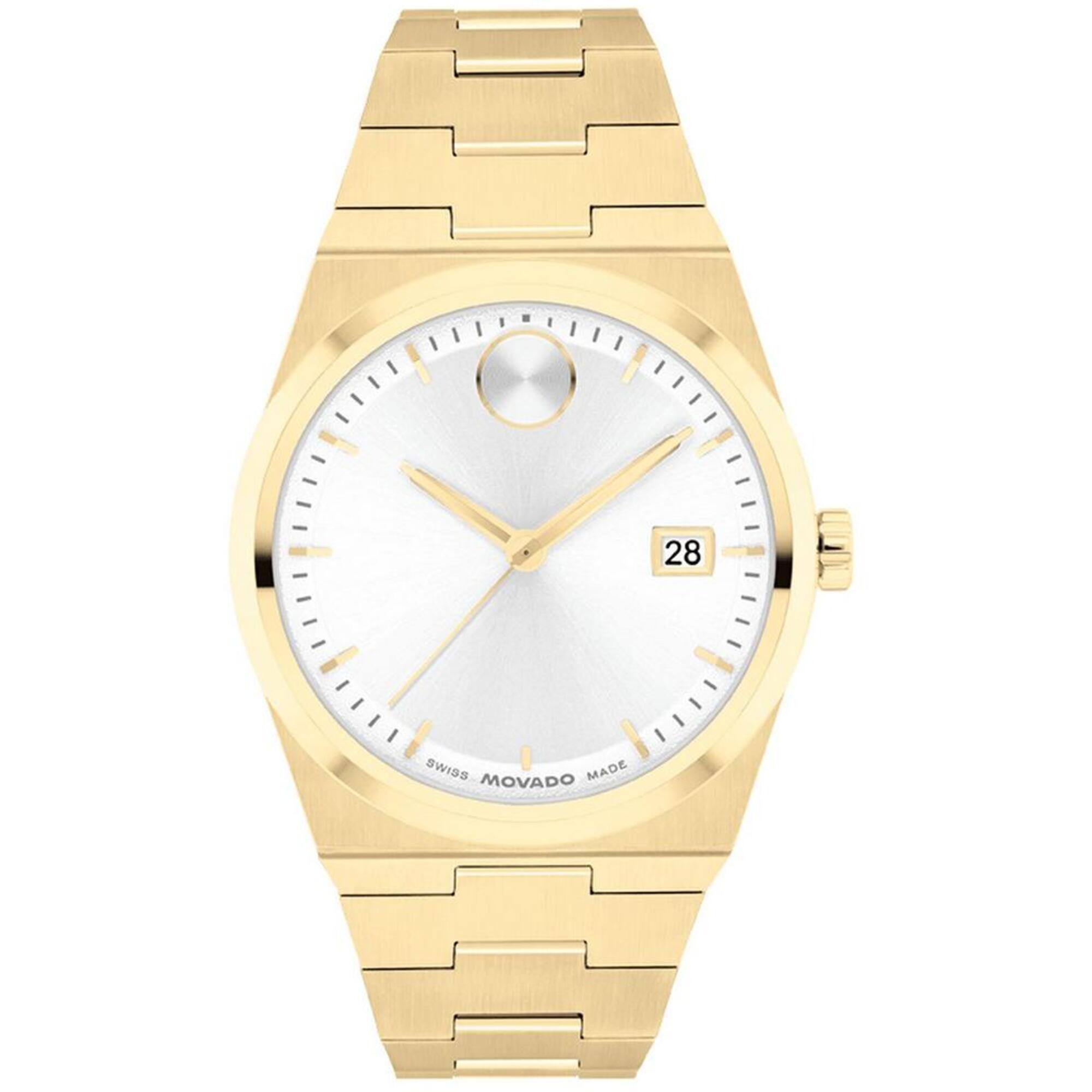 Movado Women's Watch - Bold Quartz Silver Tone Dial Yellow Gold Bracelet | 3601187