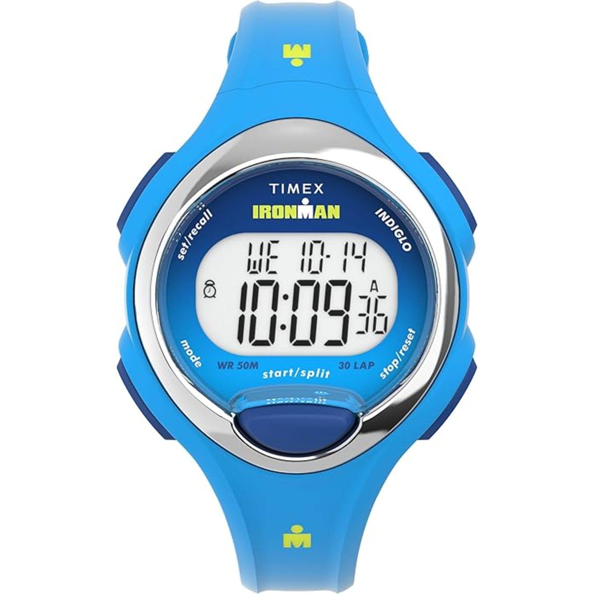 Timex Women's Watch - Ironman 30-Lap Digital Dial Blue Resin Strap | TW5M603009J