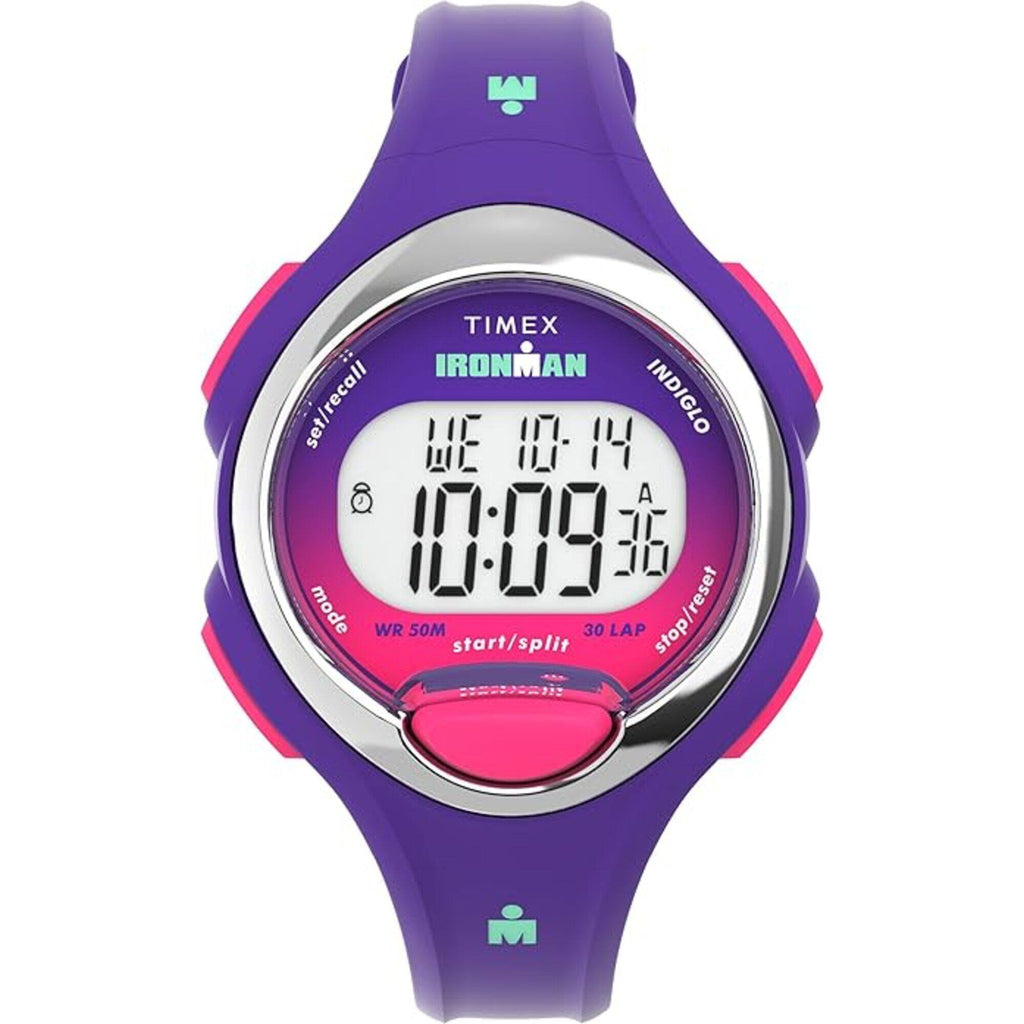 Timex Women's Watch - Ironman 30-Lap Digital Dial Purple Resin Strap | TW5M605009J