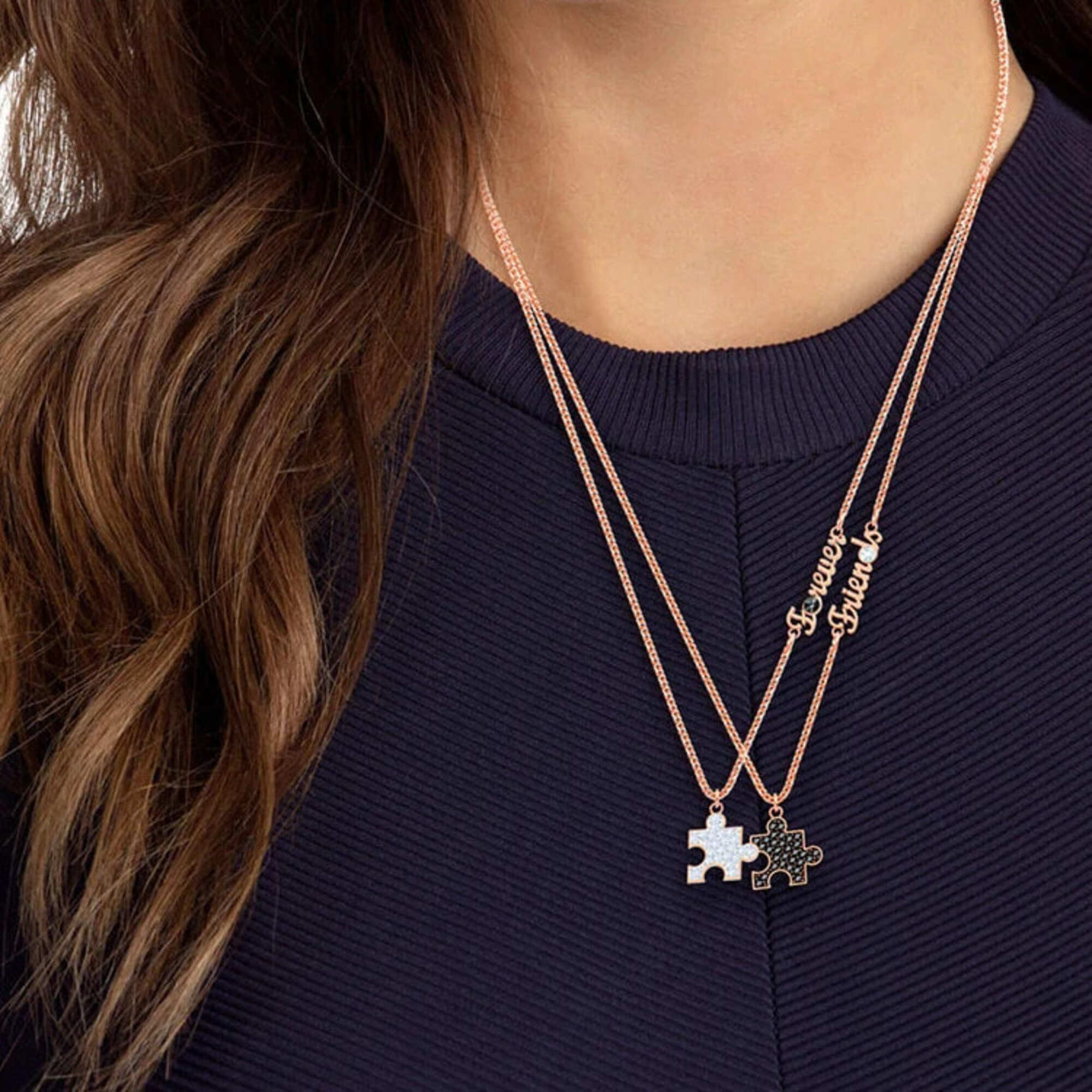 Swarovski Women's Necklace Set - Nicest Friends Forever Puzzle Pendant | 5446660
