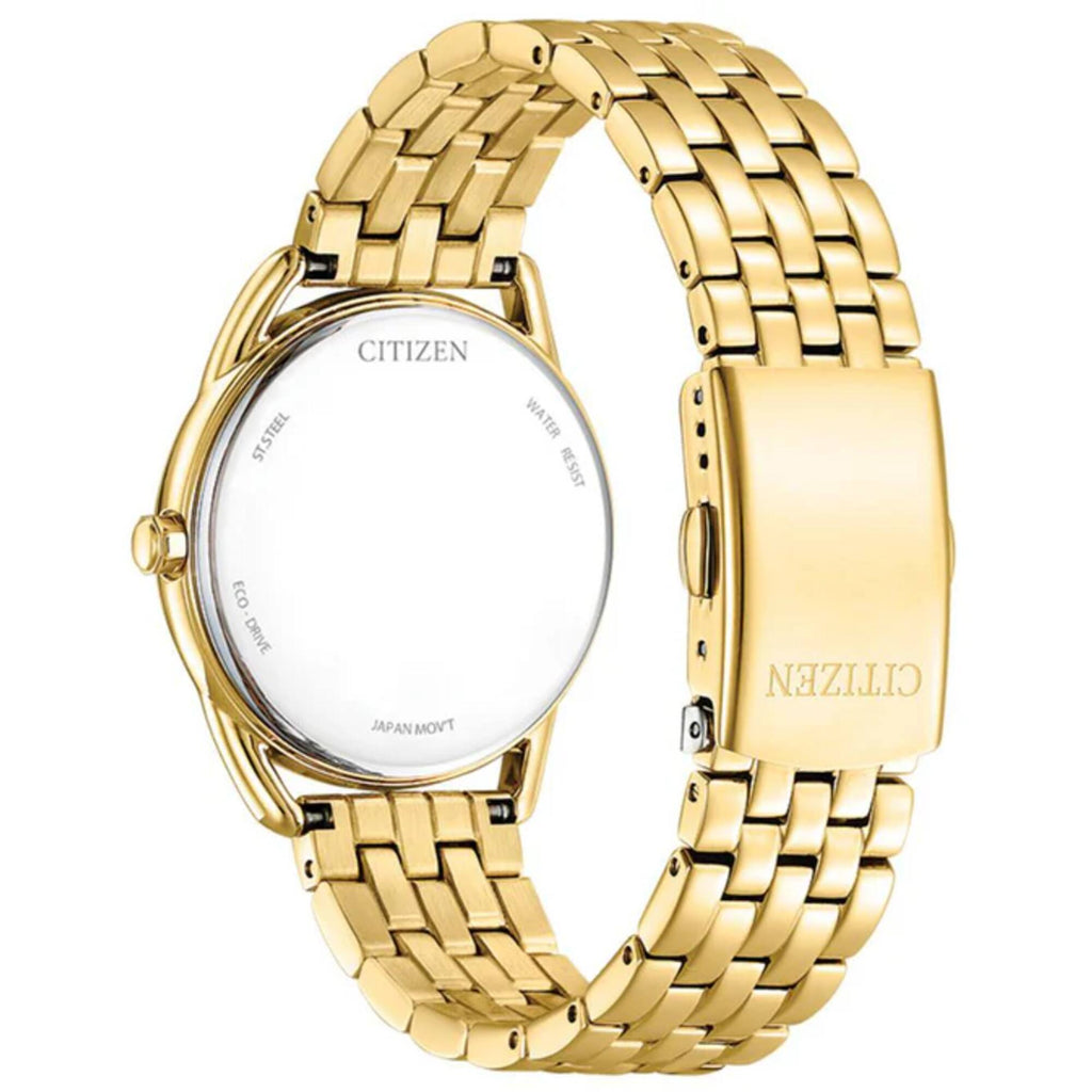 Citizen Women's Watch - Eco-Drive Champagne Dial Yellow Gold Bracelet | FE7098-53P