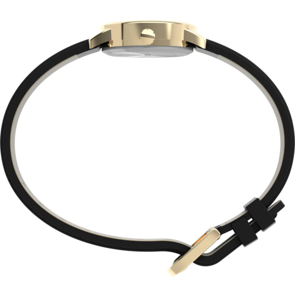 Timex Women's Watch - Easy Reader Quartz White Dial Black Leather Strap | T20433