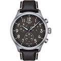Tissot Men's Watch - T-Sport Chronograph Black Dial Leather Strap | T1166171606200