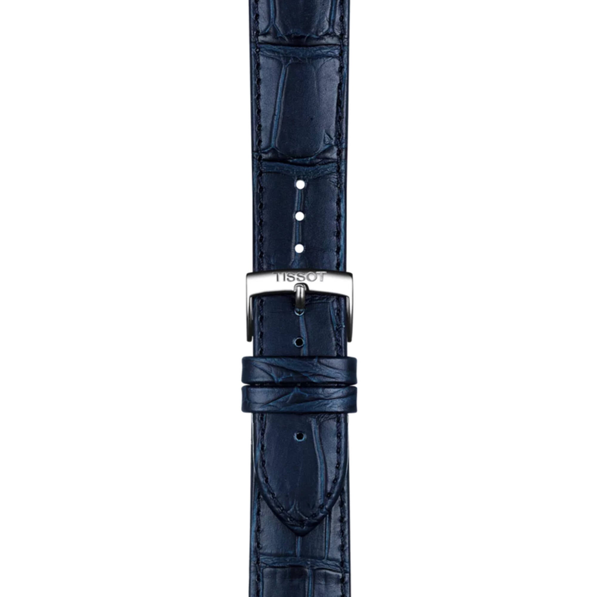 Tissot Men's Watch - T-Classic Automatic Blue Dial Leather Strap Date | T1224071604300