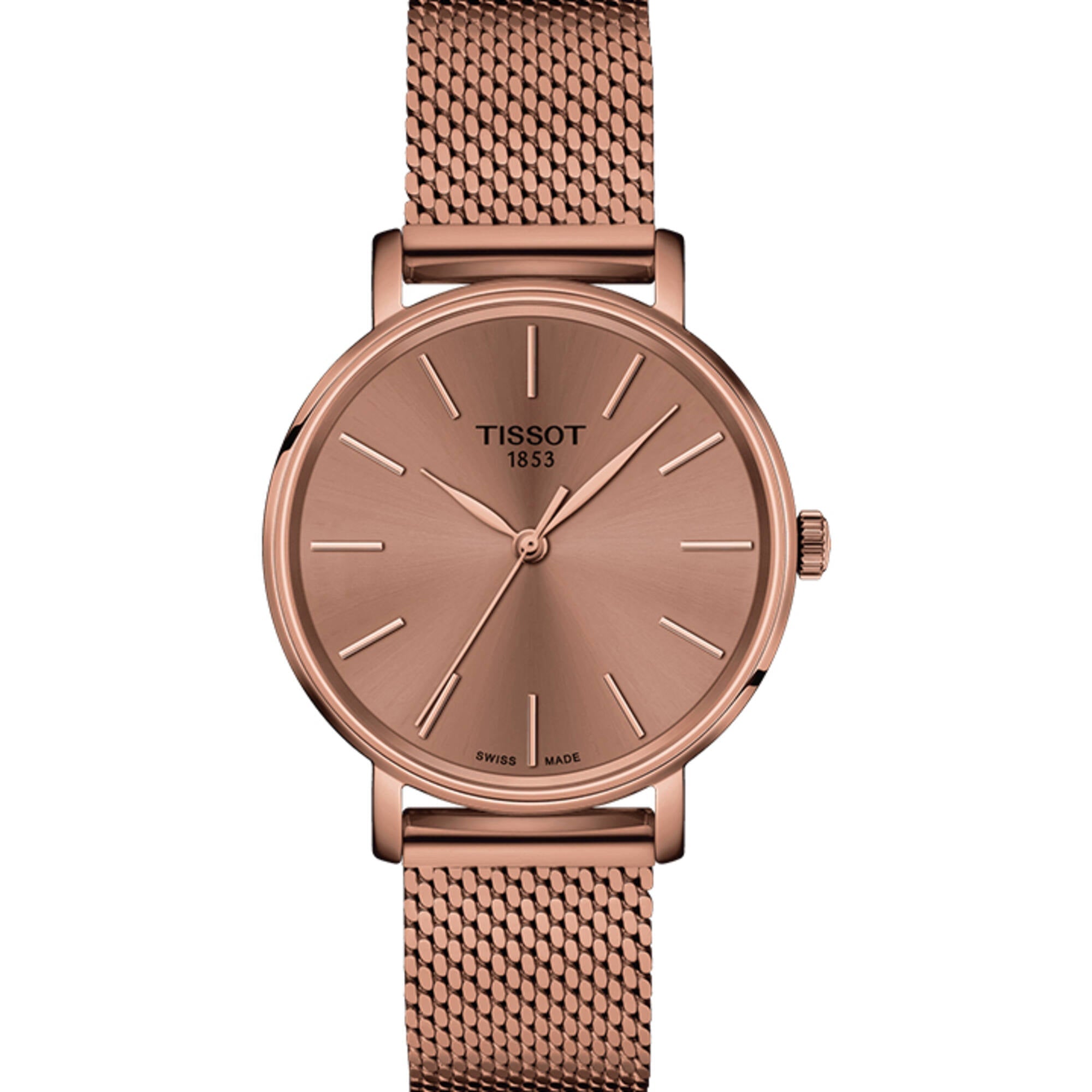Tissot Women's Watch - Everytime Quartz Pink Dial Rose Gold Bracelet | T1432103333100