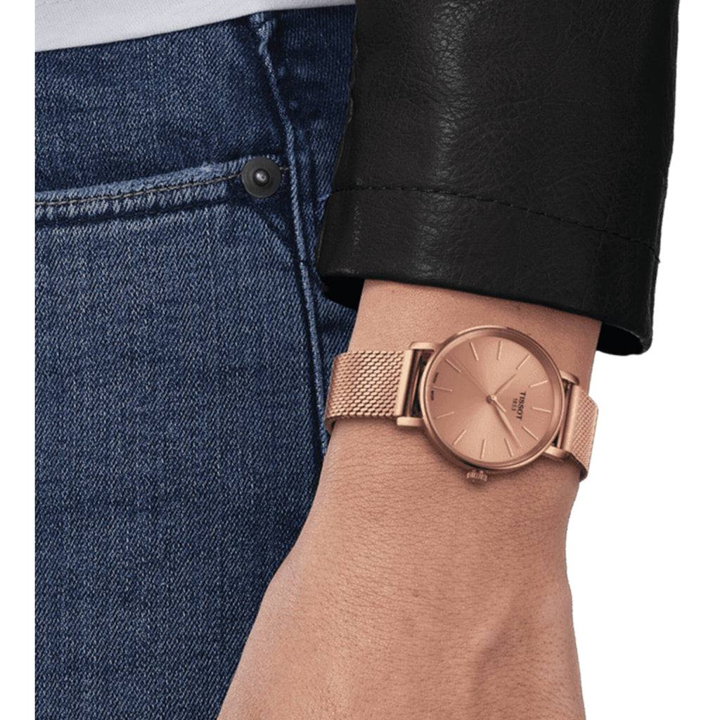 Tissot Women's Watch - Everytime Quartz Pink Dial Rose Gold Bracelet | T1432103333100