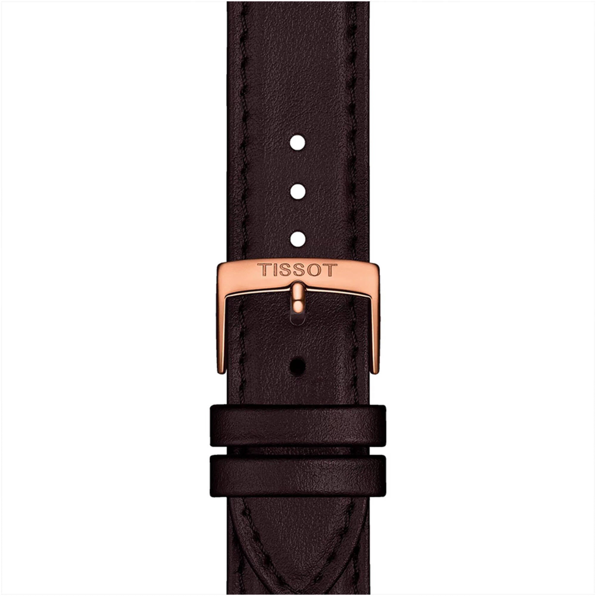 Tissot Men's Watch - Everytime Quartz White Dial Brown Leather Strap | T1434103601100