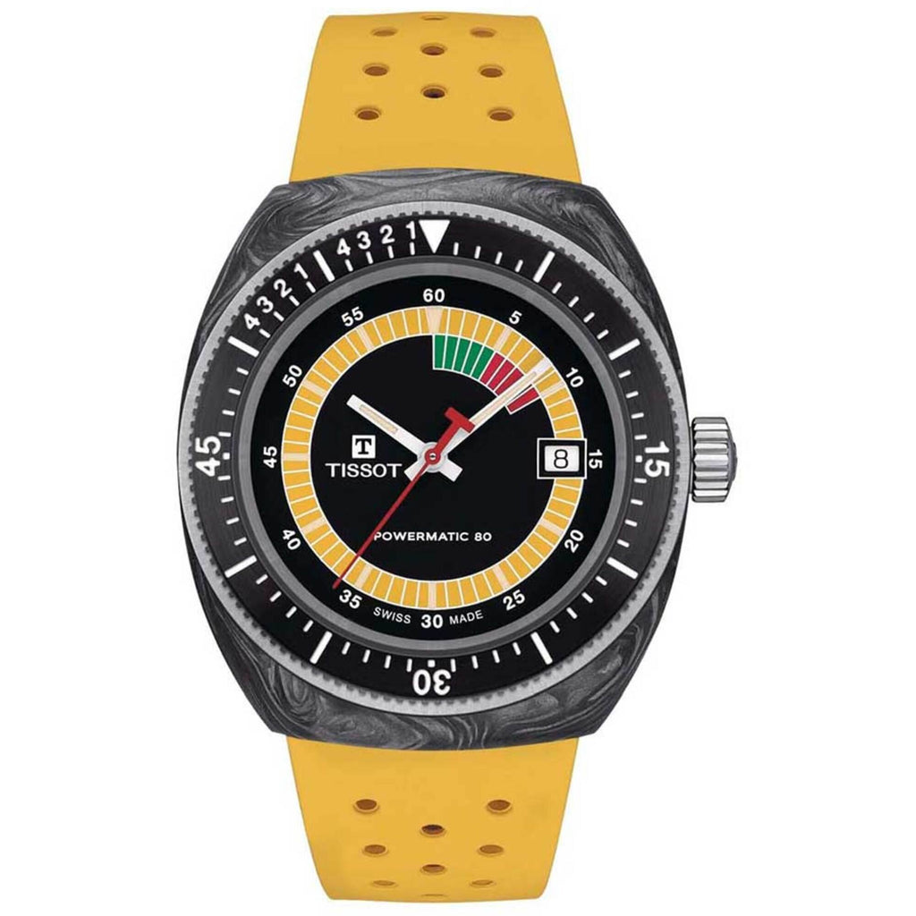 Tissot Men's Watch - Sideral Automatic Black and Yellow Dial Strap | T1454079705700