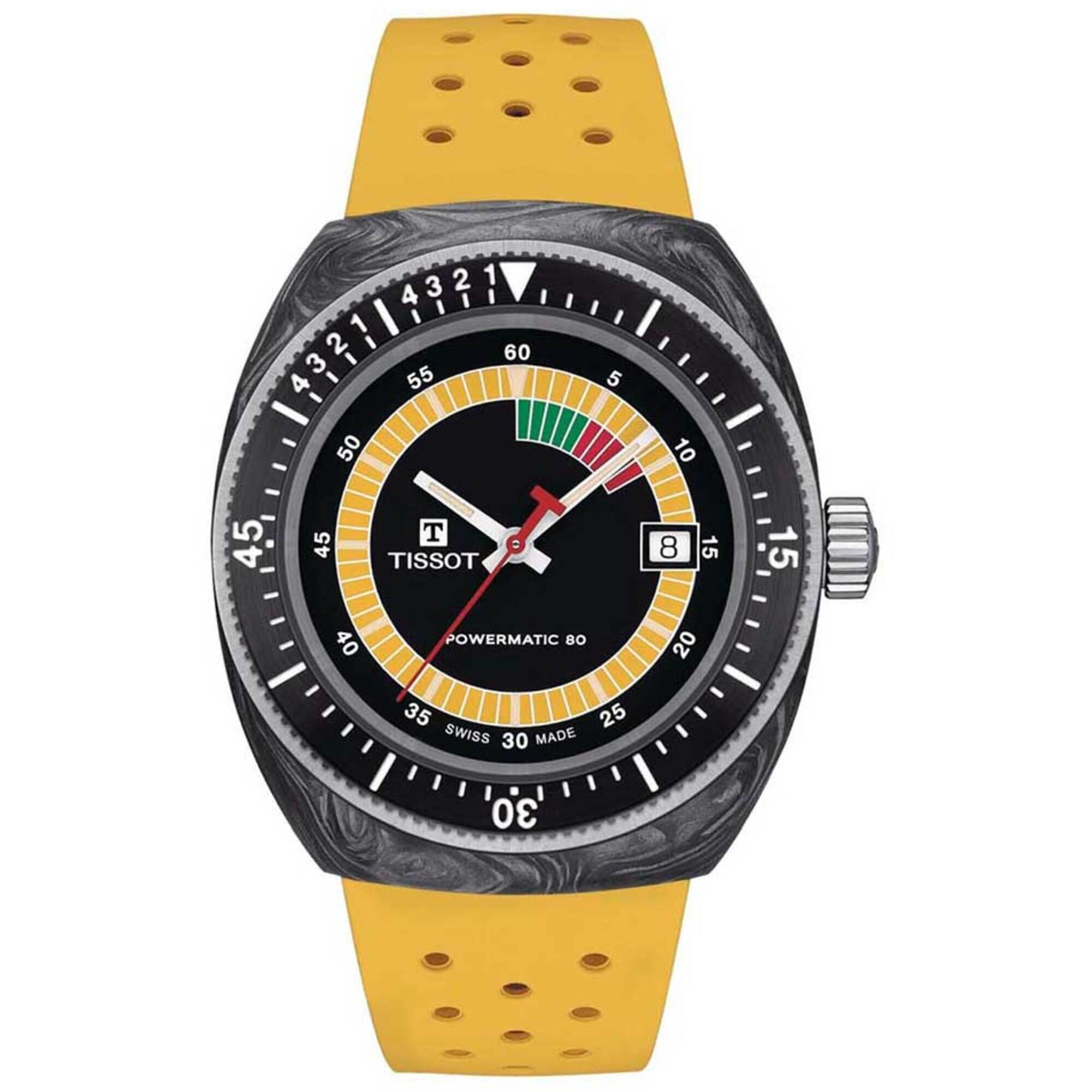 Tissot Men's Watch - Sideral Automatic Black and Yellow Dial Strap | T1454079705700
