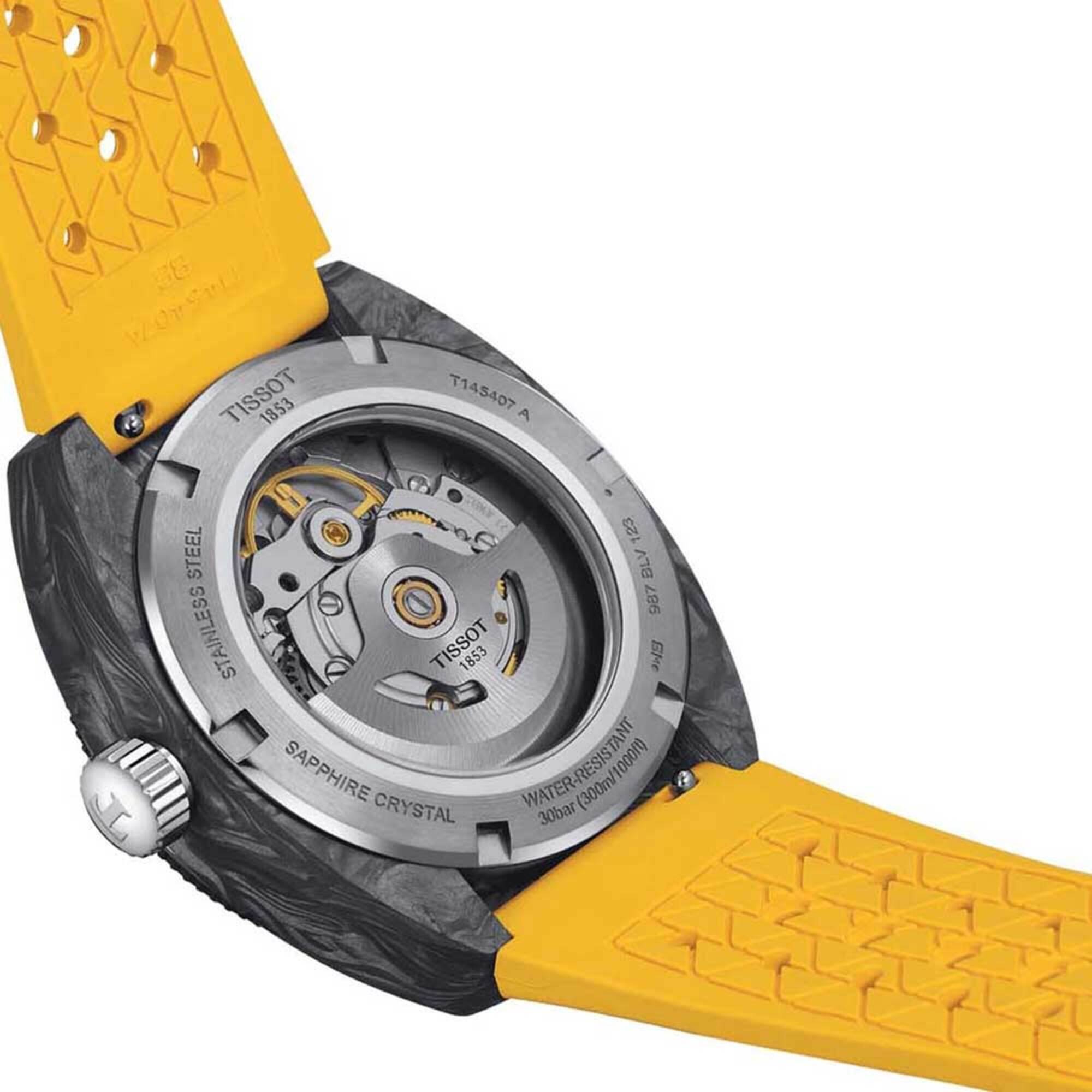 Tissot Men's Watch - Sideral Automatic Black and Yellow Dial Strap | T1454079705700