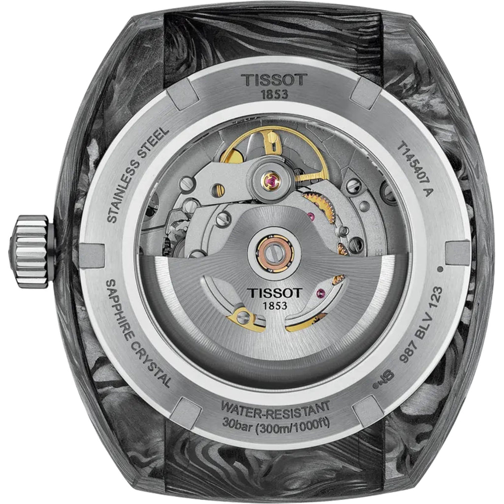 Tissot Men's Watch - Sideral Automatic Black Dial Red Silicone Strap | T1454079705702