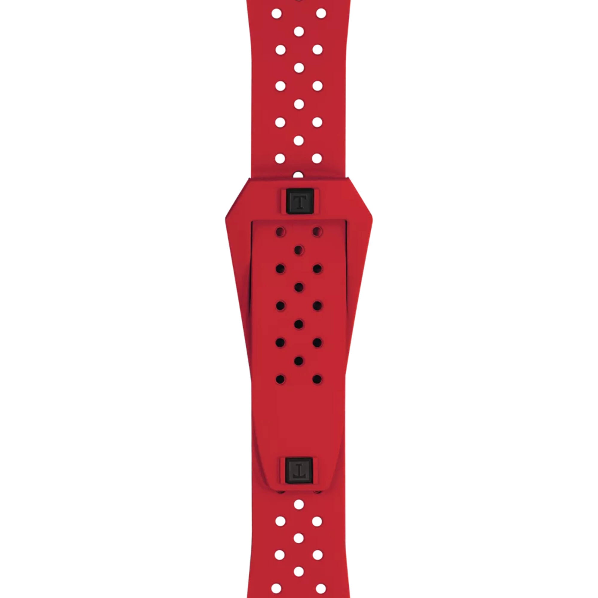 Tissot Men's Watch - Sideral Automatic Black Dial Red Silicone Strap | T1454079705702